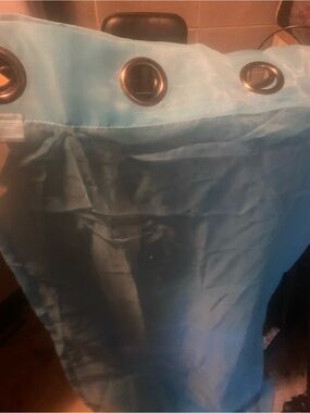 Mainstays Light Blue Satin-Look Slipcor Curtains